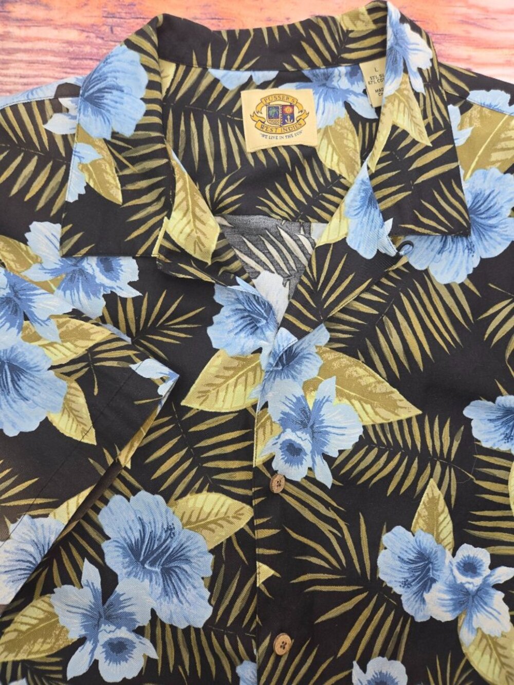 Pussers West Indies Hawaiian Silk Blend Shirt Large